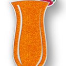 Leukemia Awareness Lapel Pin Orange Glitter Hurricane Pina Colada Glass New