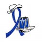 Restless Leg Syndrome Blue Glitter Ribbon Cowgirl Cowboy Western Boots Hat Pin
