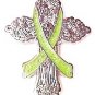 Muscular Dystrophy Awareness Lime Green Ribbon Religious Cross Church Pin New