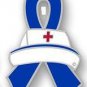 Erb's Palsy Awareness Month is October Nurse Cap Red Cross Blue Ribbon Pin New