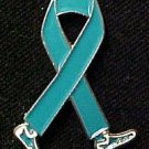 Ovarian Cancer Awareness Month September Teal Ribbon Walking Legs Lapel Pin New