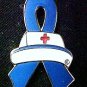 Epstein-Barr Virus Awareness Nurse Cap Red Cross Blue Ribbon Lapel Pin New