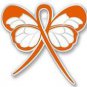 Hunger Awareness Lapel Pin Orange Ribbon Butterfly Support