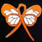 Feral Cats Lapel Pin Awareness Orange Ribbon Butterfly Support New
