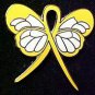 Liver Cancer Awareness Month September Yellow Ribbon Butterfly Pin Exclusive New