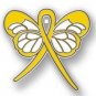 Liver Cancer Awareness Month September Yellow Ribbon Butterfly Pin Exclusive New