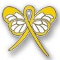 Liver Cancer Awareness Month September Yellow Ribbon Butterfly Pin Exclusive New