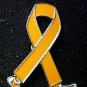 Melanoma Skin Cancer Awareness Month is May Orange Ribbon Walking Legs Lapel Pin