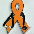 Lupus Awareness Month is May Doctor Stethoscope Orange Ribbon Support Pin New