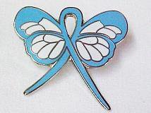 Prostate Cancer Awareness Lapel Pin Light Blue Ribbon Butterfly ...