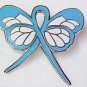 Prostate Cancer Awareness Lapel Pin Light Blue Ribbon Butterfly Exclusive New