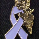Gold Angel Lilac Ribbon General Caregiver Pin Tac New