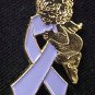 Gold Angel Lilac Ribbon General Caregiver Pin Tac New