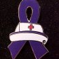 Domestic Violence Awareness Nursing Nurse Cap Red Cross Purple Ribbon Pin New