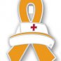 Lupus Awareness Nursing Nurse Cap Red Cross Orange Ribbon Lapel Pin New