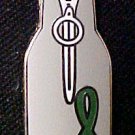 Safe Driver's Green Awareness Ribbon Beer Bottle Koozie Huggie Cover Pin New