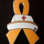 Cultural Diversity Awareness Nursing Nurse Cap Red Cross Orange Ribbon Lapel Pin