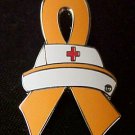 Hunger Awareness Nursing Nurse Cap Red Cross Orange Ribbon Lapel Pin New