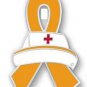 Hunger Awareness Nursing Nurse Cap Red Cross Orange Ribbon Lapel Pin New