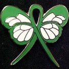 Mental Illness Awareness Green Support Ribbon Butterfly Pin May New