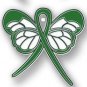 Mental Illness Awareness Green Support Ribbon Butterfly Pin May New