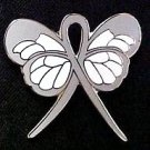Diabetes Awareness Month November Gray Support Ribbon Butterfly Lapel Pin New