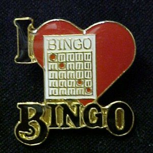 I Love Bingo Red Heart Lapel Cap Pin Tac Enamel New