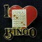 I Love Bingo Red Heart Lapel Cap Pin Tac Enamel New