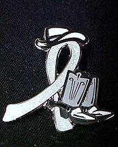 Brain Disabilities Awareness Gray Ribbon Cowgirl Cowboy Western Boots Hat Pin