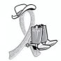 Brain Disabilities Awareness Gray Ribbon Cowgirl Cowboy Western Boots Hat Pin