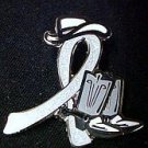Mental Health Awareness Gray Ribbon Cowgirl Cowboy Western Boots Hat Pin New