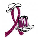 Disabled Adults Burgundy Glitter Ribbon Cowgirl Cowboy Western Boots Hat Pin New