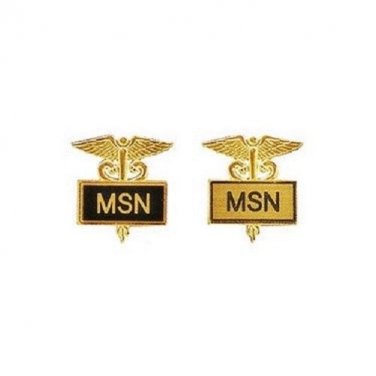 MSN Pin Master of Science in Nursing Inlaid Framed Caduceus 2 Colors 3515 New