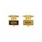 MSN Pin Master of Science in Nursing Inlaid Framed Caduceus 2 Colors 3515 New