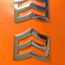 Sergeant Chevron 1" Collar Pin Set Rank Insignia SGT Police Military Nickel 765N