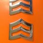Sergeant Chevron 1" Collar Pin Set Rank Insignia SGT Police Military Nickel 765N