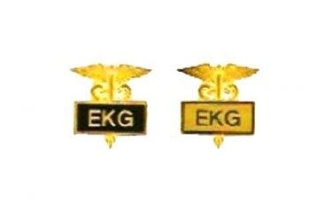 EKG Pin Electrocardiogram Technician Inlaid Framed Caduceus 2 Colors 3511 New
