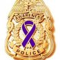 Police Badge Pin Purple Awareness Ribbon Security Officer Sheriff Cancer Cause G