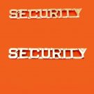 Security Officer Collar Pin Set Insignia Nickel Metal Cut Out Letter 2201 New