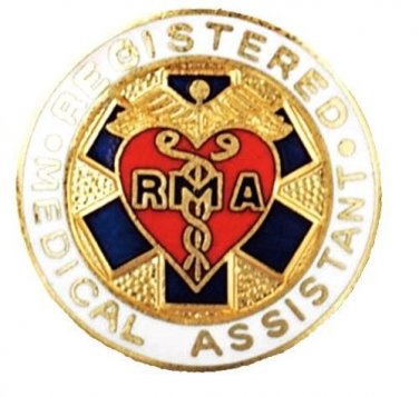 Registered Medical Assistant Pin RMA Emblem Heart Caduceus Graduation Medical