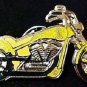Yellow Awareness Lapel Pin Ribbon Motorcycle Cancer Cause Biker Bike Ride New