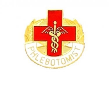 Phlebotomist Lapel Pin Cross Caduceus Insignia Blood Lab Technician 5001 New