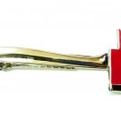 Fireman Ax Tie Bar Clip Firefighter FD Fire Department Axe Silver Red P4115 New