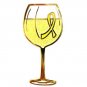 Yellow Awareness Ribbon Pin Tac White Wine Tasting Cancer Cause Glass Goblet New