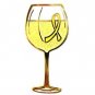 Yellow Awareness Ribbon Pin Tac White Wine Tasting Cancer Cause Glass Goblet New