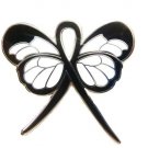 Black Ribbon Lapel Pin Awareness Butterfly Sleep Apnea Melanoma Cancer Cause New