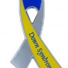 Down Syndrome Awareness Ribbon Lapel Pin Blue Yellow With Lettering Support New