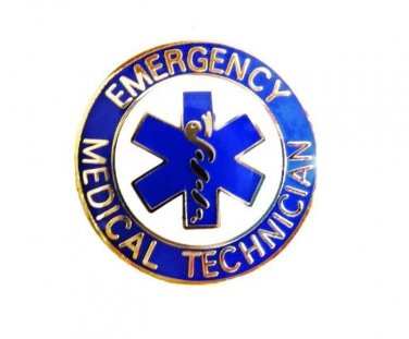EMT Lapel Pin Emergency Medical Technician Blue Cap Tac Gold Star of Life 58G1