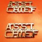 Asst Chief Collar Pin Set Cut Out Letters Fire Dept Police Assistant Nickel 2211