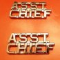 Asst Chief Collar Pin Set Cut Out Letters Fire Dept Police Assistant Nickel 2211